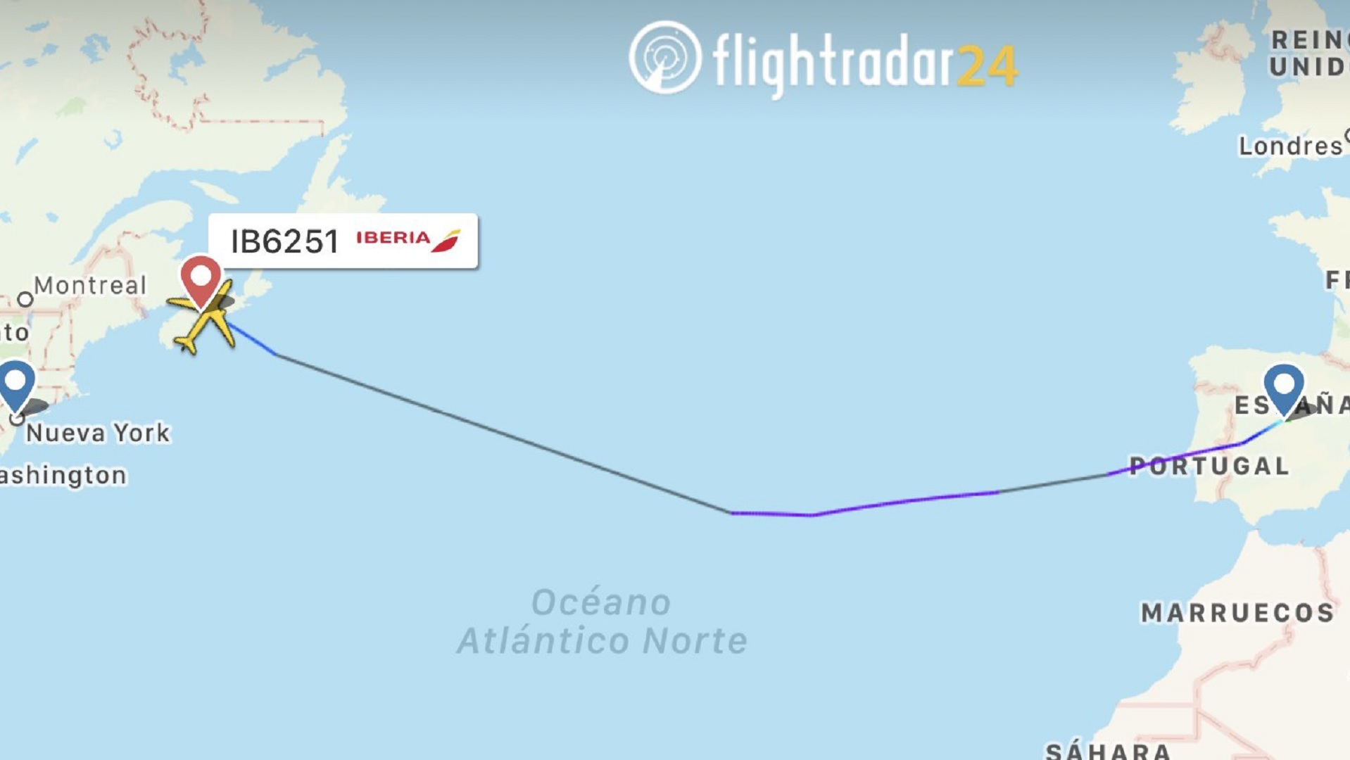 Calcula en segundos cuánto se tarda de Madrid a Nueva York y planifica